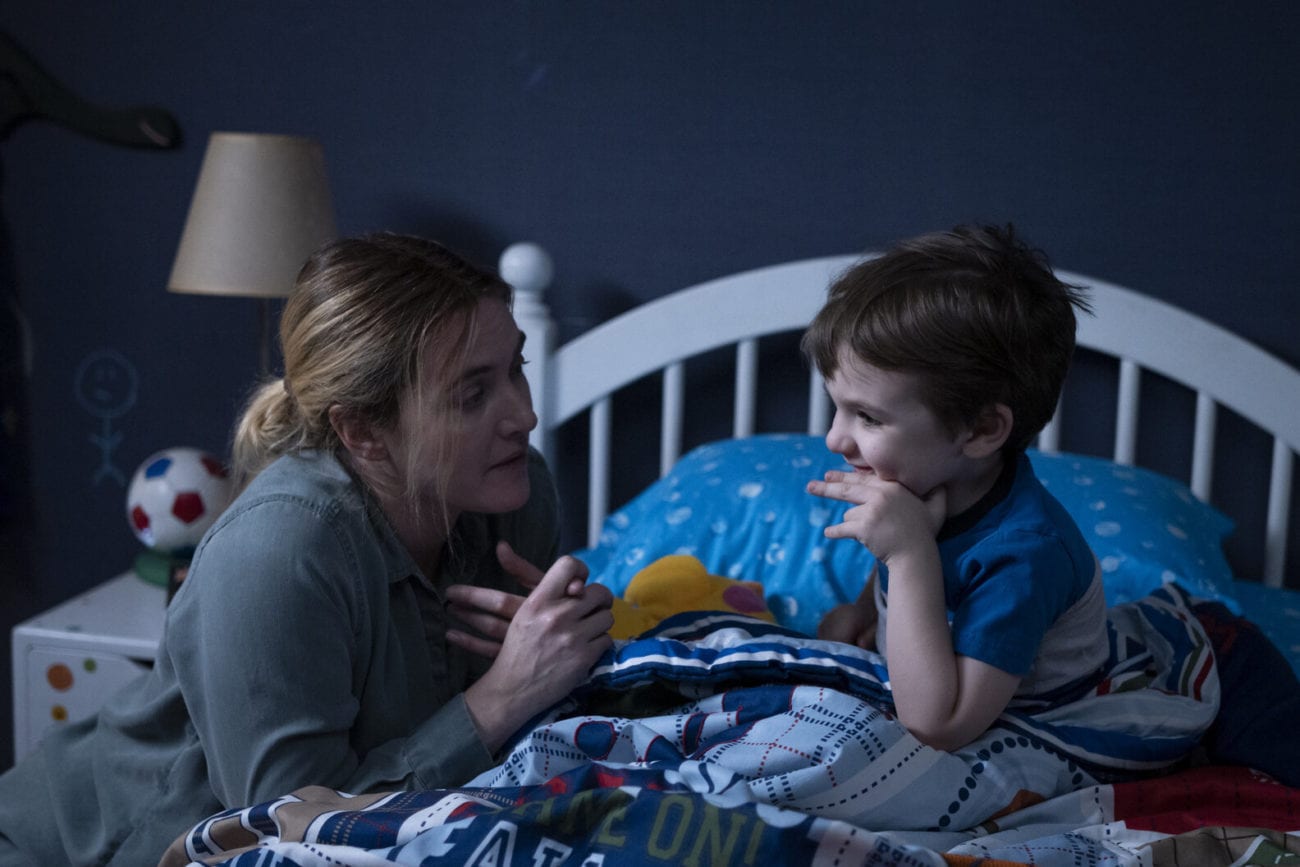 Mare (Kate Winslet) tucks in her grandson, Drew (Izzy King).