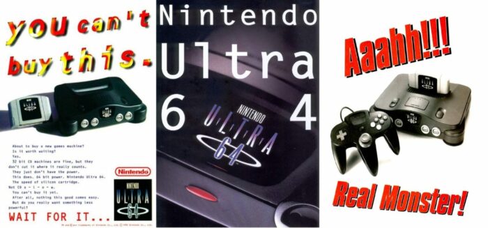 Three Ultra 64 promotional ads from magazines at the time. 