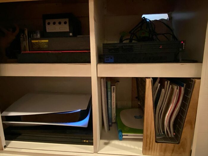 The PS2 stares out from somebody's home unit