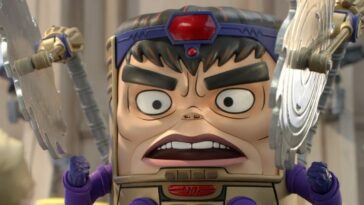 MODOK with buzzsaws to each side of him