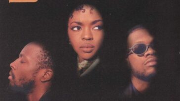 The Fugees against a black background on the cover of The Score