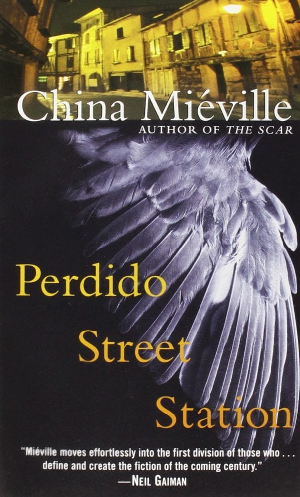 A birds feathers form the bulk of the cover of China Mieville's Perdido Street Station