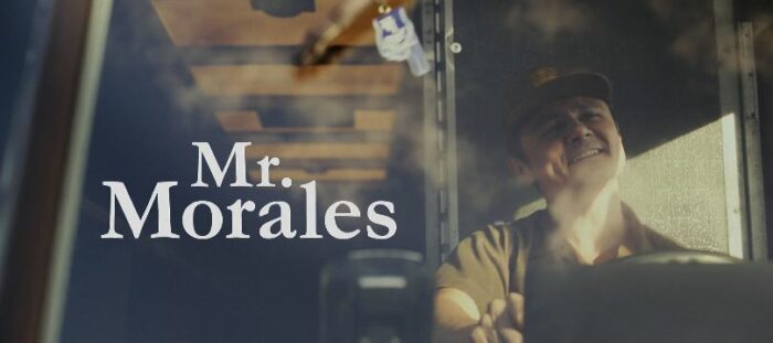 Victor drives his UPS van as Mr. Morales appears as a title card on the screen