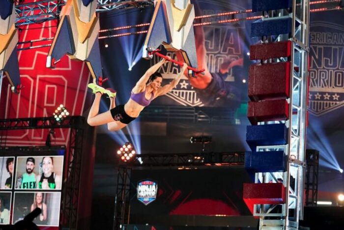 Jesse LaBreck competes in a American Ninja Warrior competition