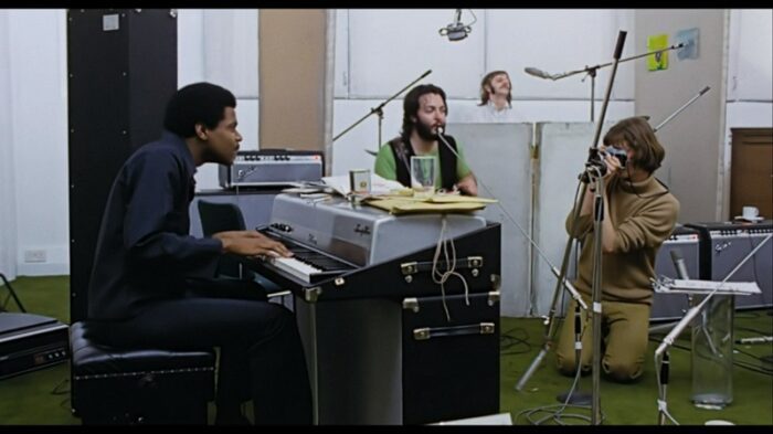 Billy Preston rehearses with the Beatles at Savile Row