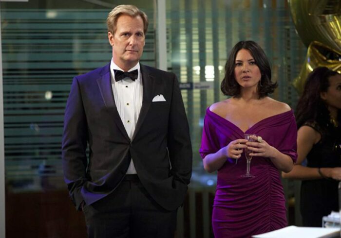 Will and Sloan, both in formal wear, stand side by side, looking rather awkward