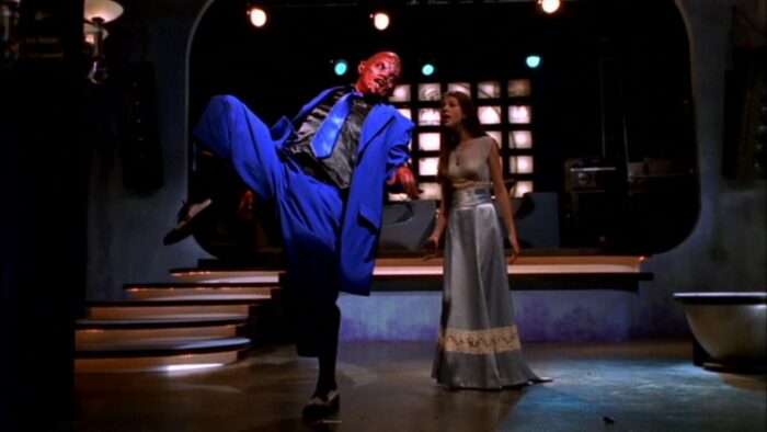 Sweet in his blue suit dancing with Dawn