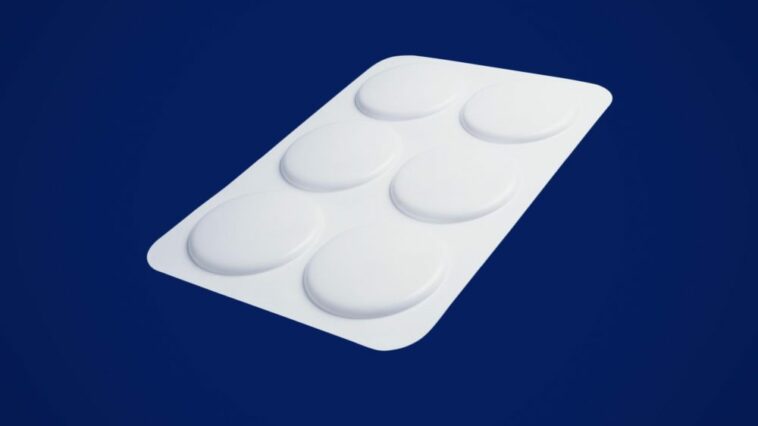A white pill tab sits on a blue backdrop (Ladies and Gentlemen we are floating in space album cover)