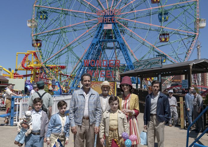 The Maisels and the Wisemans standing in front of the Wonder Wheel