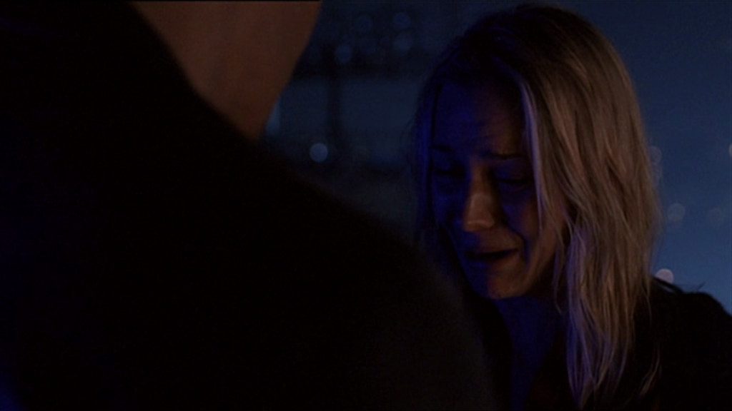 Darla (Julie Benz) expresses to Angel (David Boreanaz) how much she wants to continue feeling love for her child.