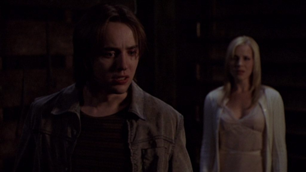 The spirit of Darla (Julie Benz) tries to convince Connor (Vincent Kartheiser) to let a kidnapped woman leave