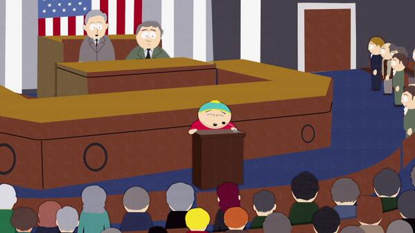 Cartman addresses Congress