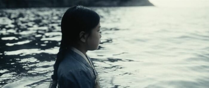 Young Sunja, wading out into the water in the Pachinko premiere
