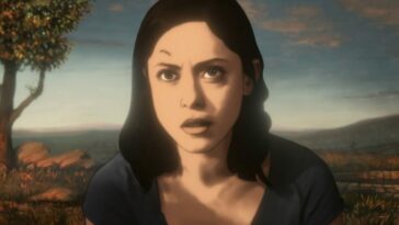 Alma looks bewildered as the sun cuts across her face at the end of Undone Season 1
