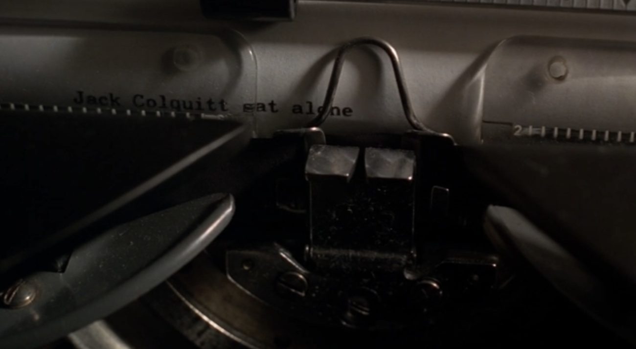 Close up of Cigarette Smoking Man's typewriter in the X-Files