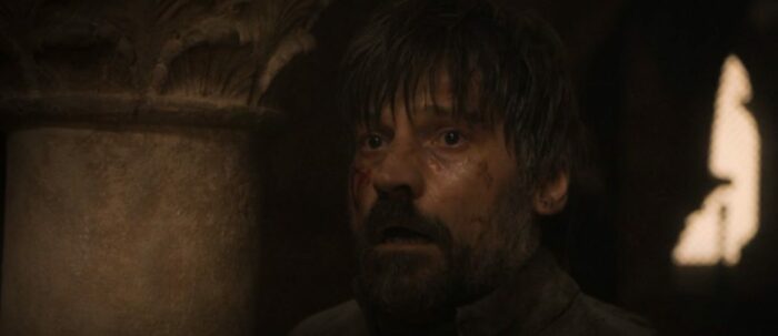 Jaime Lannister, bloody and looking forlorn