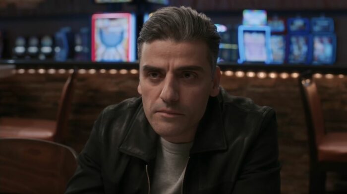 Oscar Isaac looks on sternly in The Card Counter