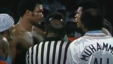 George Foreman and Ali face off
