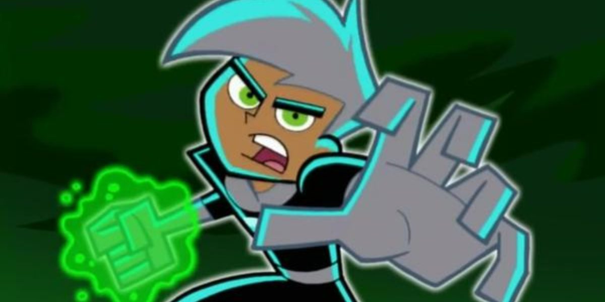 Danny in his ghost form preparing to throw a punch with one hand lit with a ghost ray in the Ghost Zone