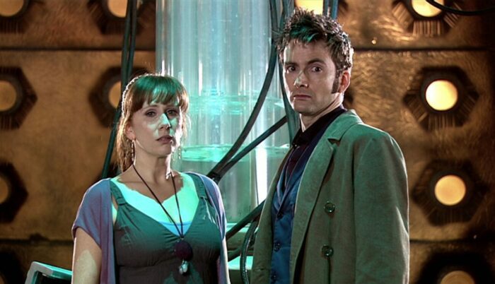 Donna Noble and the Doctor in the TARDIS