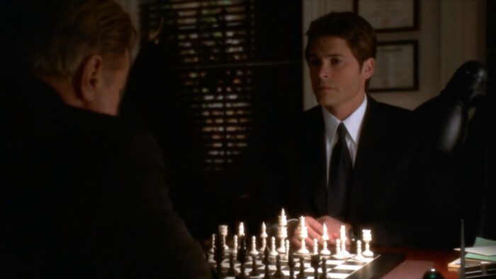 President Bartlet and Sam Seaborn playing chess