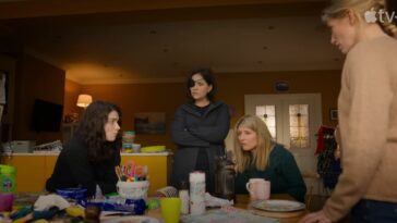 Four women surround a dining room table in Bad Sisters