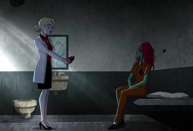 Harley and Ivy meeting for the first time in Ivy's cell