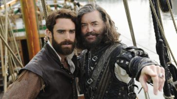 Galavant and King Richard on the pirate ship