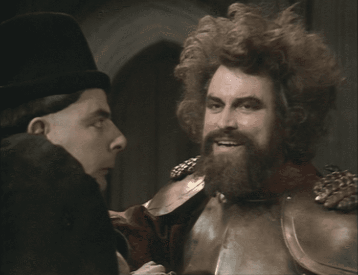 The King threatens Edmund in Blackadder