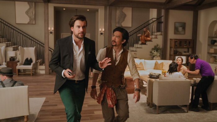 Episode 1. Jack Whitehall and John Cho in "The Afterparty," on Apple TV+.