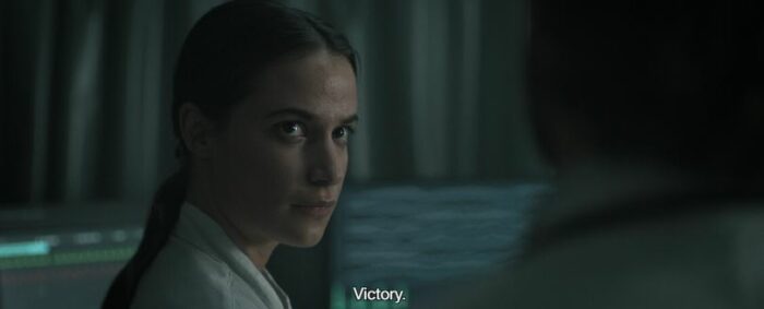 Esmee gives a dour look as a subtitle says Victory