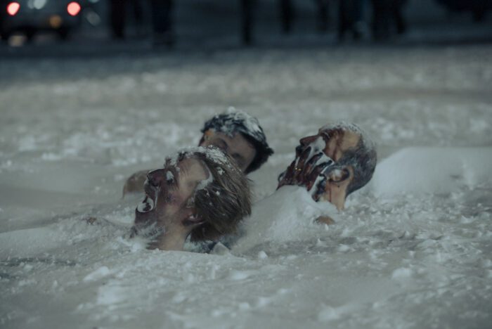 Frozen heads above the ice in True Detective: Night Country